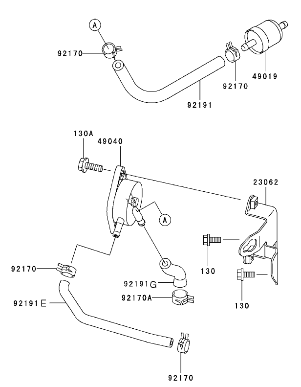 Fuel Tank/Fuel Valve Assembly Kawasaki FH601V-DS06