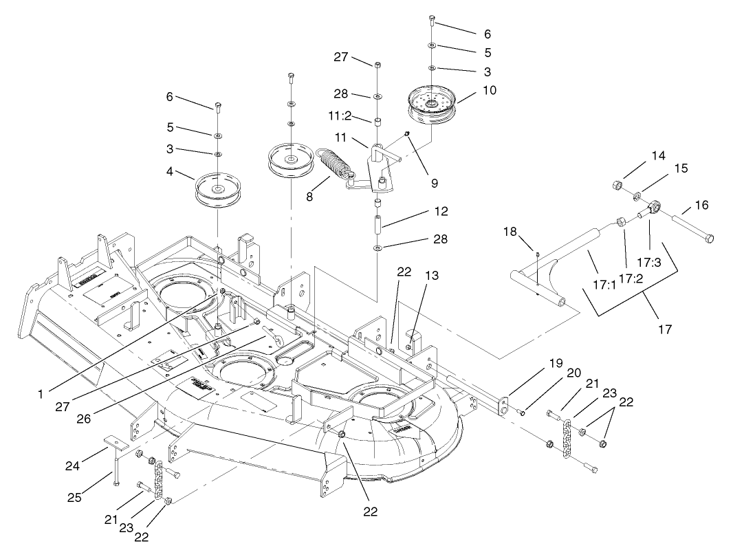 Idler, Pulley/Lift Strut, Chain Assembly
