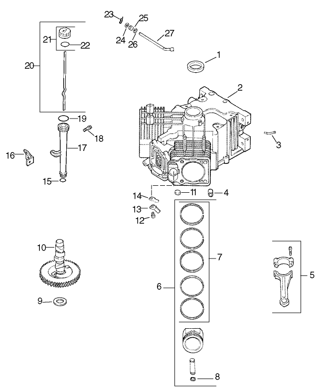 Group 2-Crankcase Assembly Kohler CV20S-PS65585