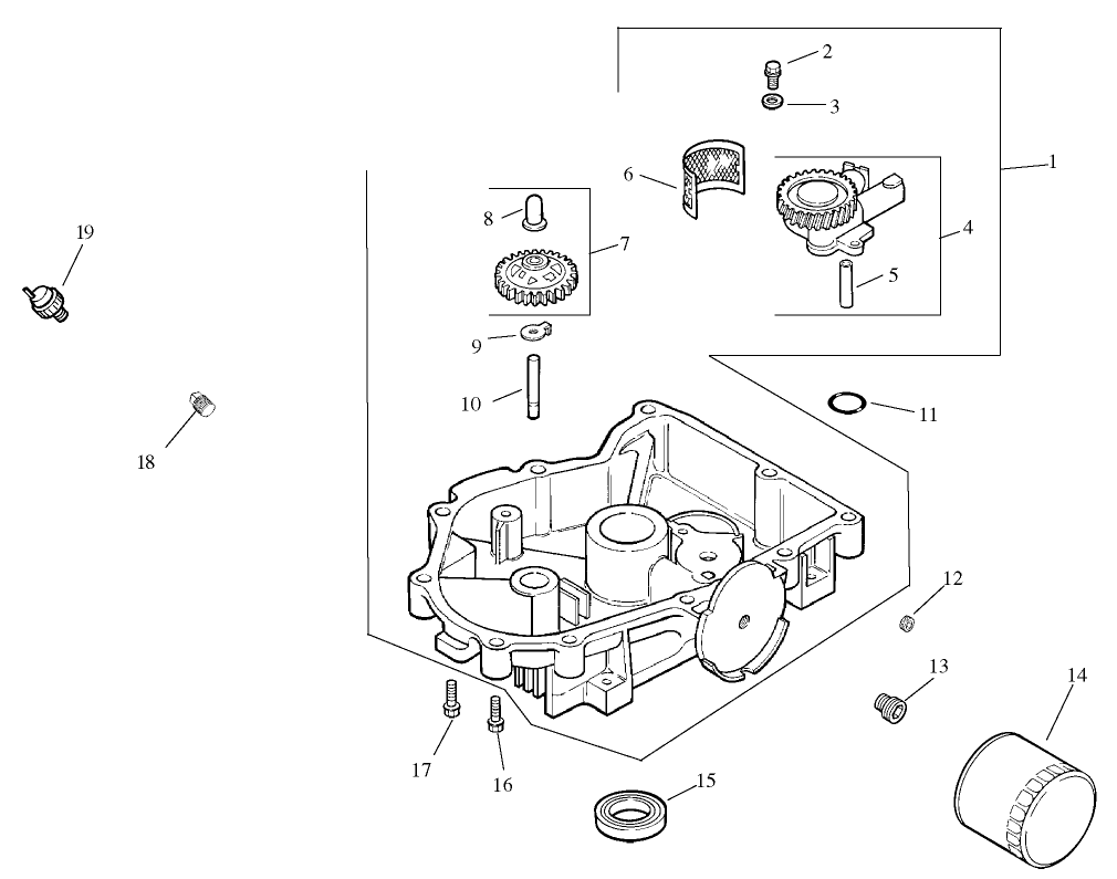 Group 3-Oil Pan/Lubrication Assembly Kohler CV20S-PS65585