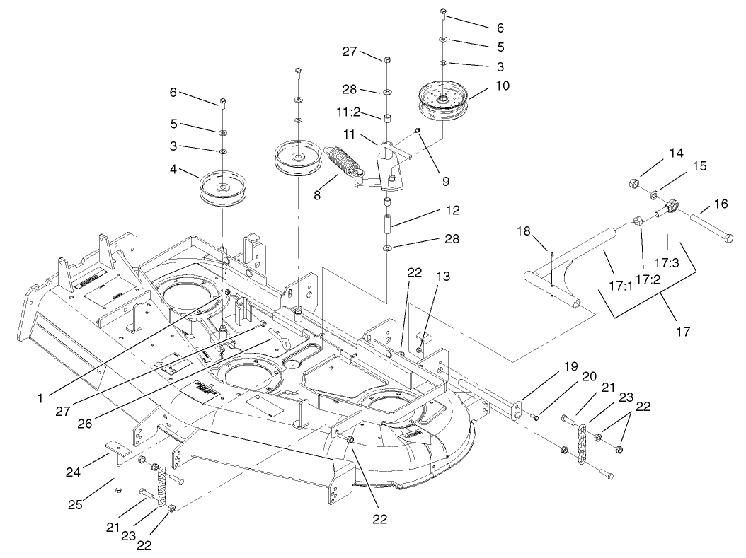 Idler, Pulley/Lift Strut, Chain Assembly