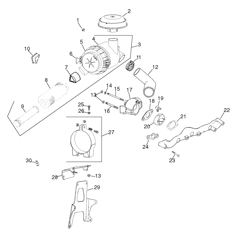Air Intake/Filtration Assembly Kohler CV23S PS75560