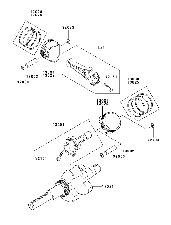 Piston/Crankshaft Assembly Kawasaki FH721D-AS05