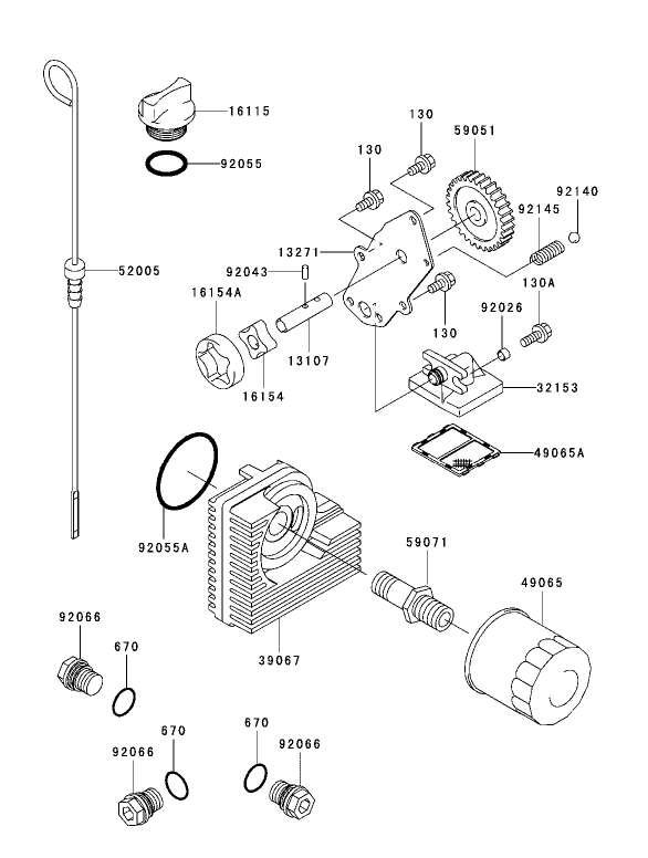 Lubrication Equipment Assembly Kawasaki FH721D-AS05