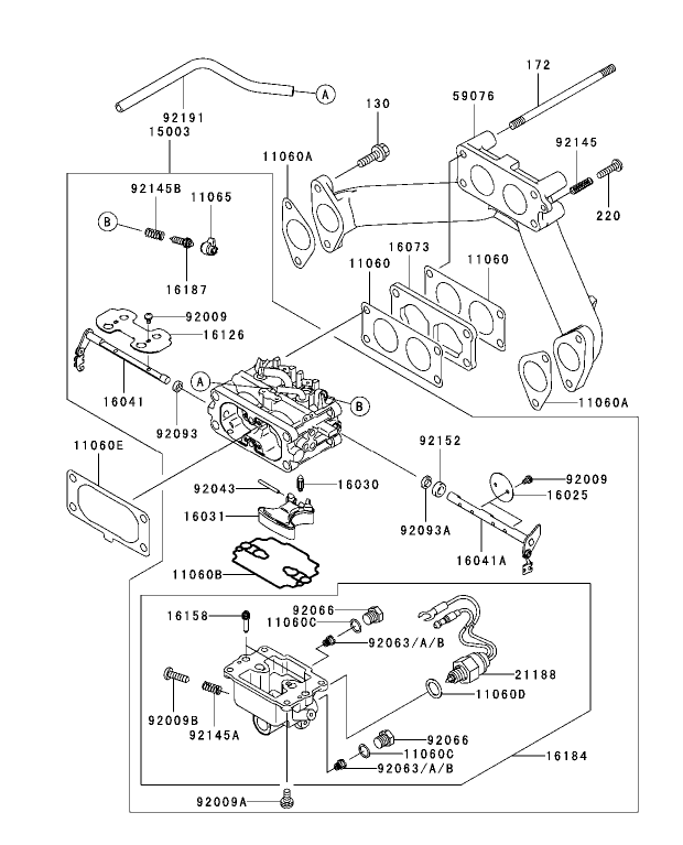 Carburetor Assembly Kawasaki FH721D-AS05