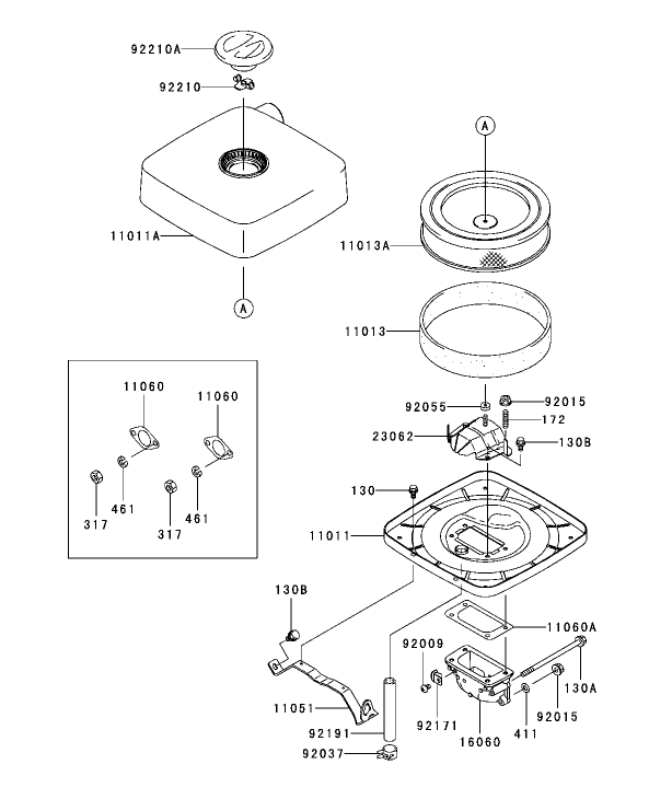 Air Filter/Muffler Assembly Kawasaki FH721D-AS05
