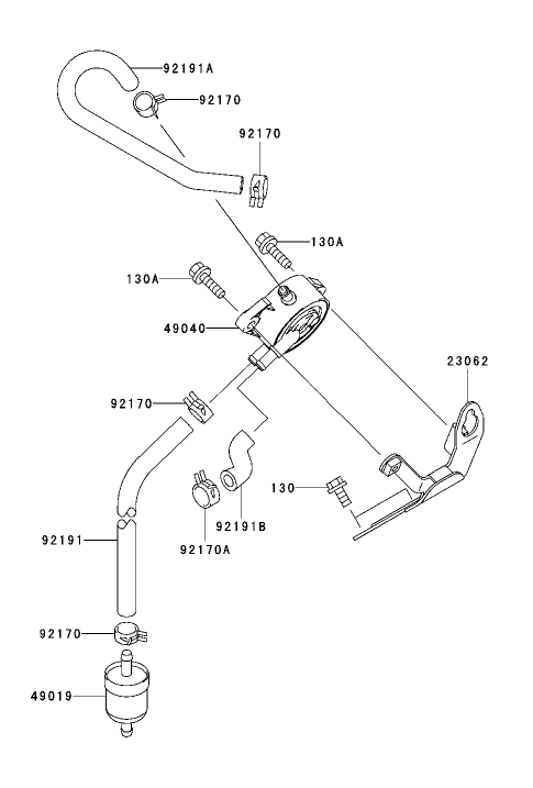 Fuel Tank/Fuel Valve Assembly Kawasaki FH721D-AS05