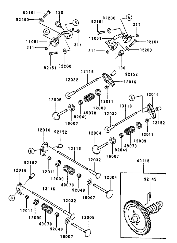 Valve/Camshaft Assembly Kawasaki FD750D-AS03