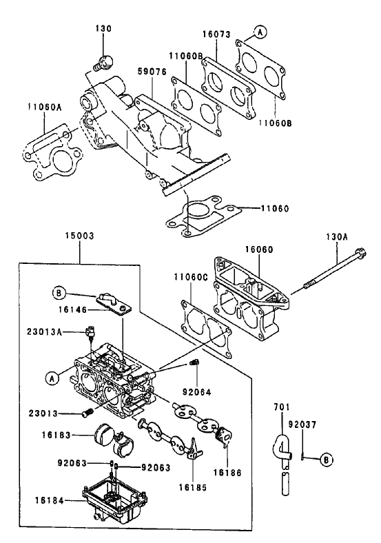 Carburetor Assembly Kawasaki FD750D-AS03