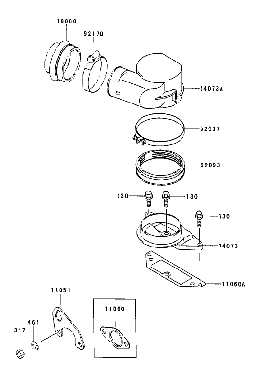 Air Filter/Muffler Assembly Kawasaki FD750D-AS03