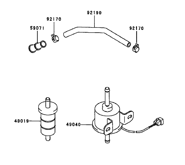 Fuel Tank/Fuel Valve Assembly Kawasaki FD750D-AS03
