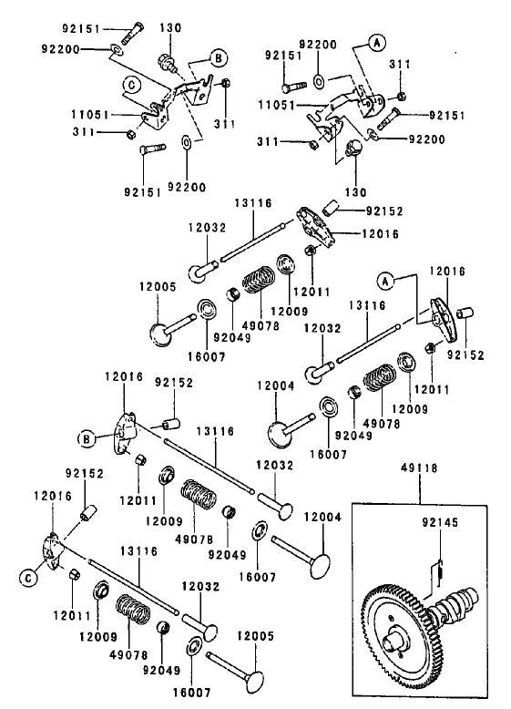 Valve/Camshaft Assembly Kawasaki FD750D-AS03