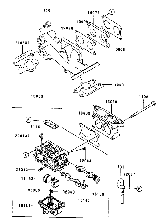 Carburetor Assembly Kawasaki FD750D-AS03