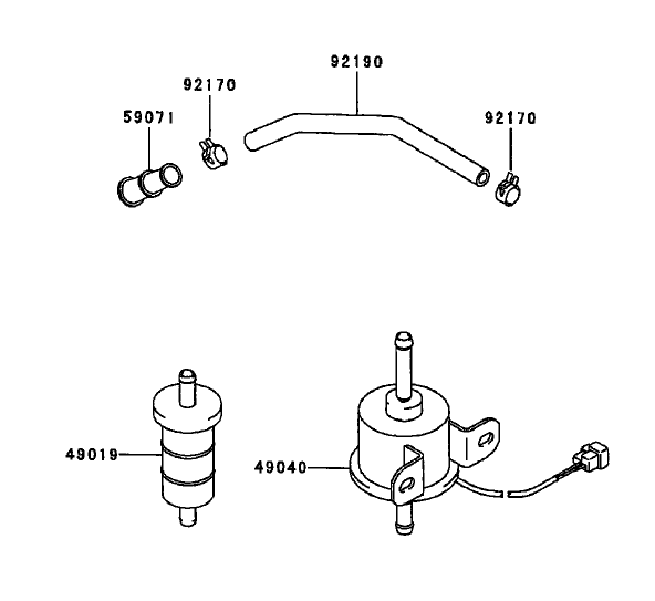 Fuel Tank/Fuel Valve Assembly Kawasaki FD750D-AS03