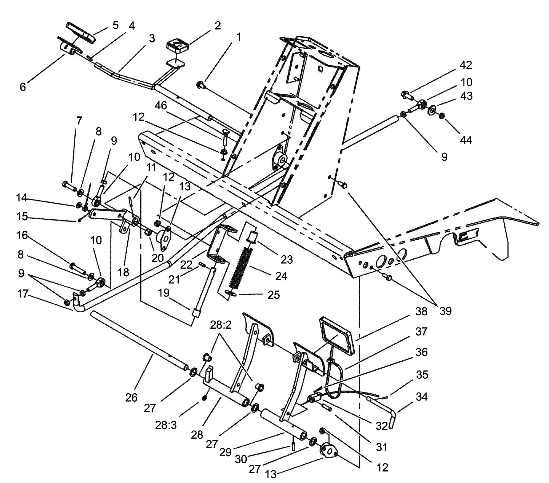 Traction and Brake Pedal Assembly