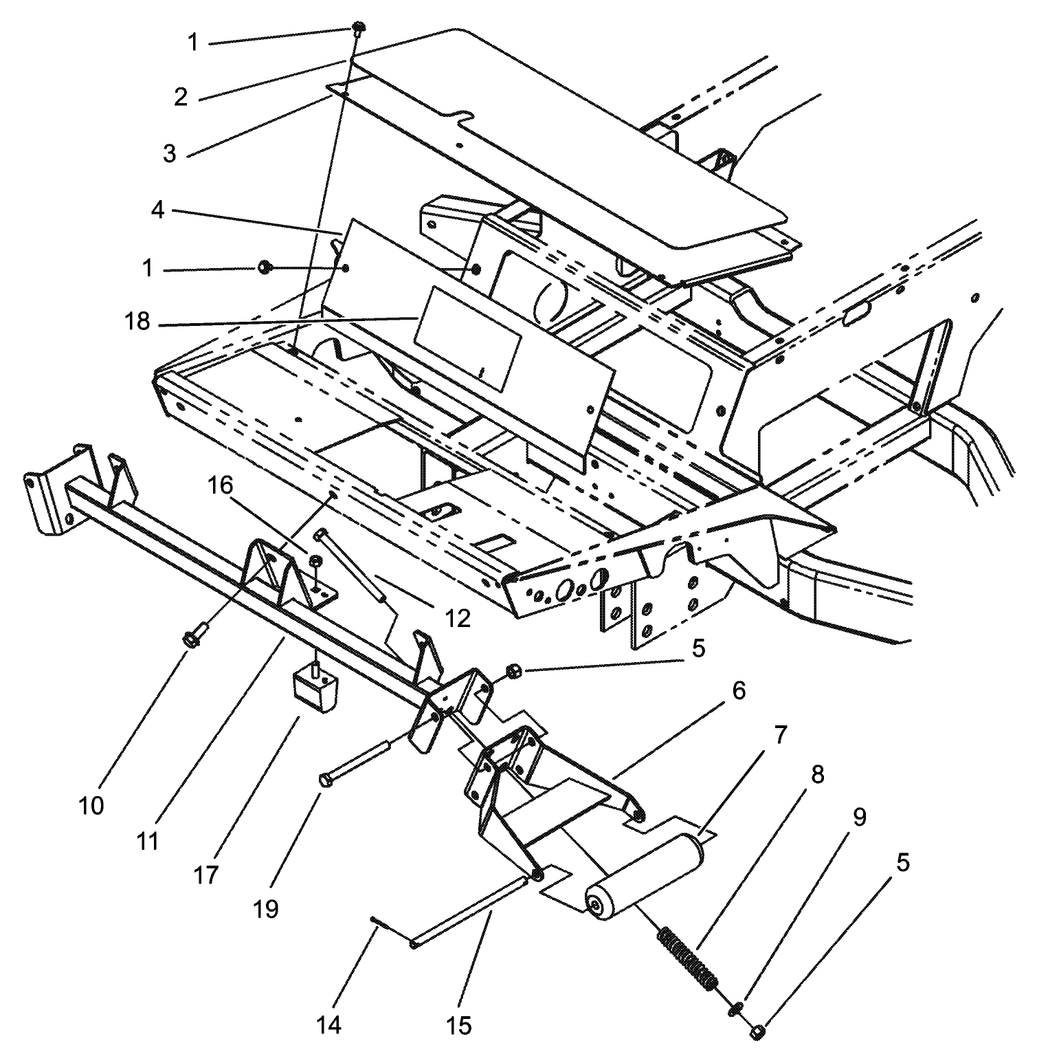Roller Support and Access Panel Assembly