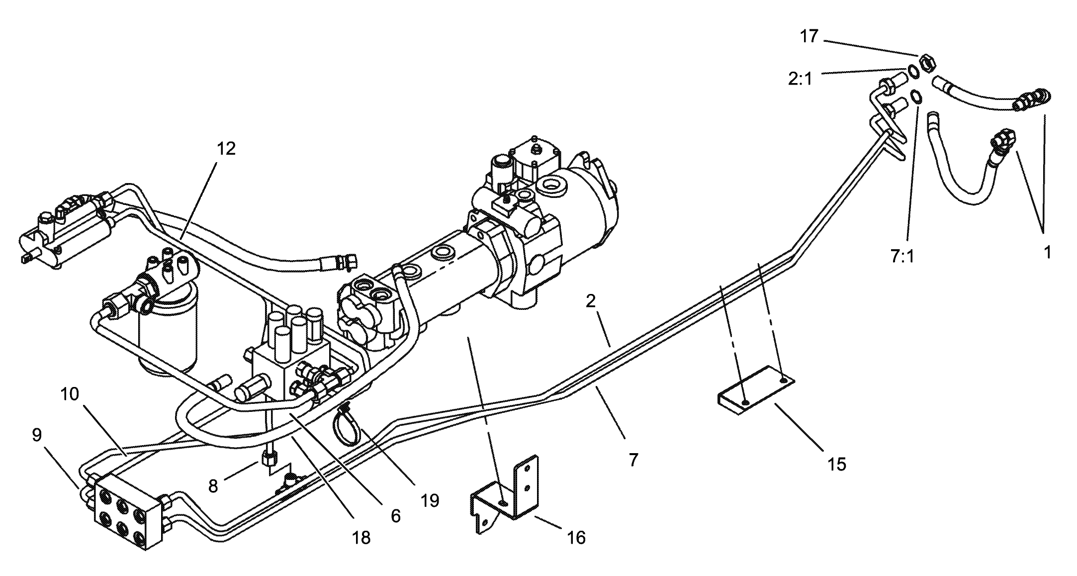 Lift Hydraulic Line Assembly