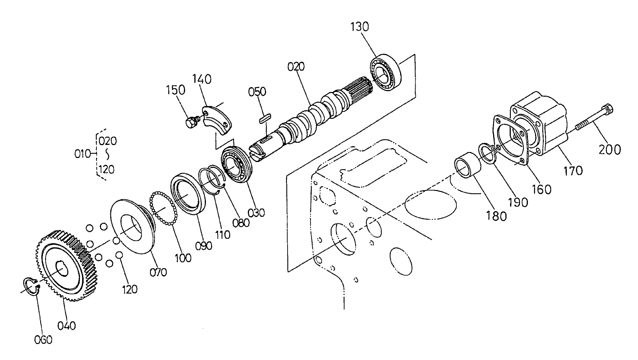 Fuel Camshaft and Governor Shaft Assembly