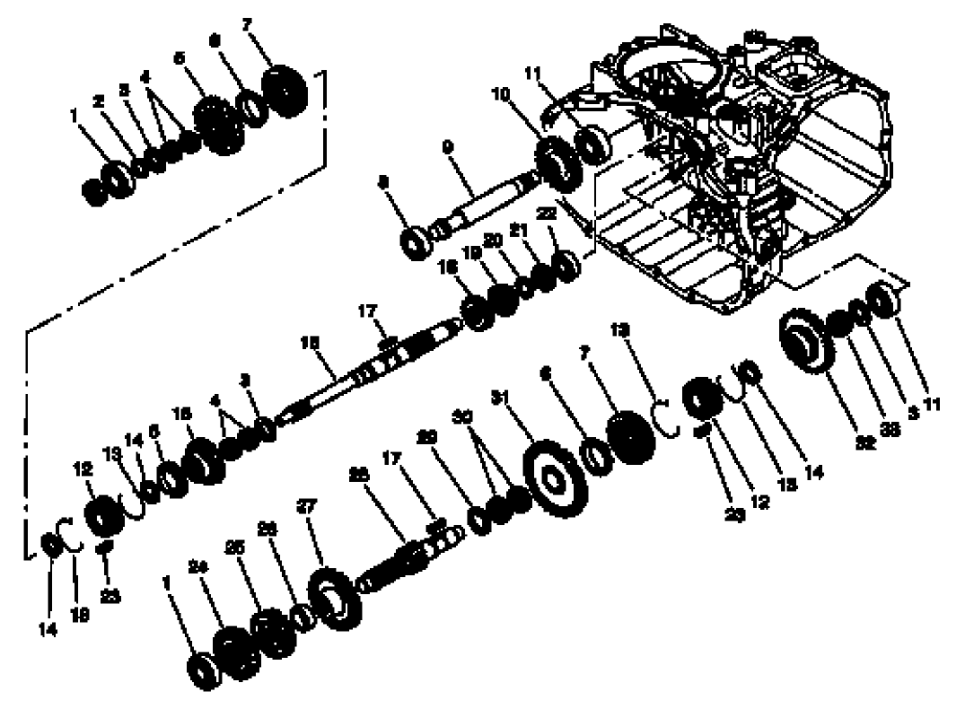 TRANSAXLE GEAR SHAFTS ASM