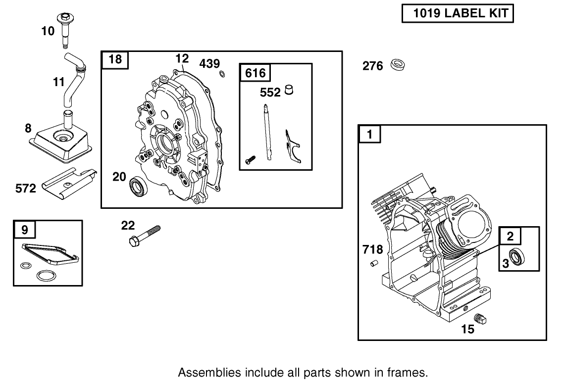 Cylinder Assembly Briggs and Stratton Model 350447-1331-E1