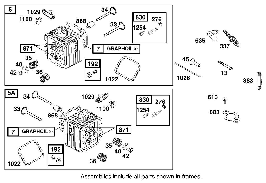 Cylinder Head Assembly Briggs and Stratton Model 350447-1331-E1