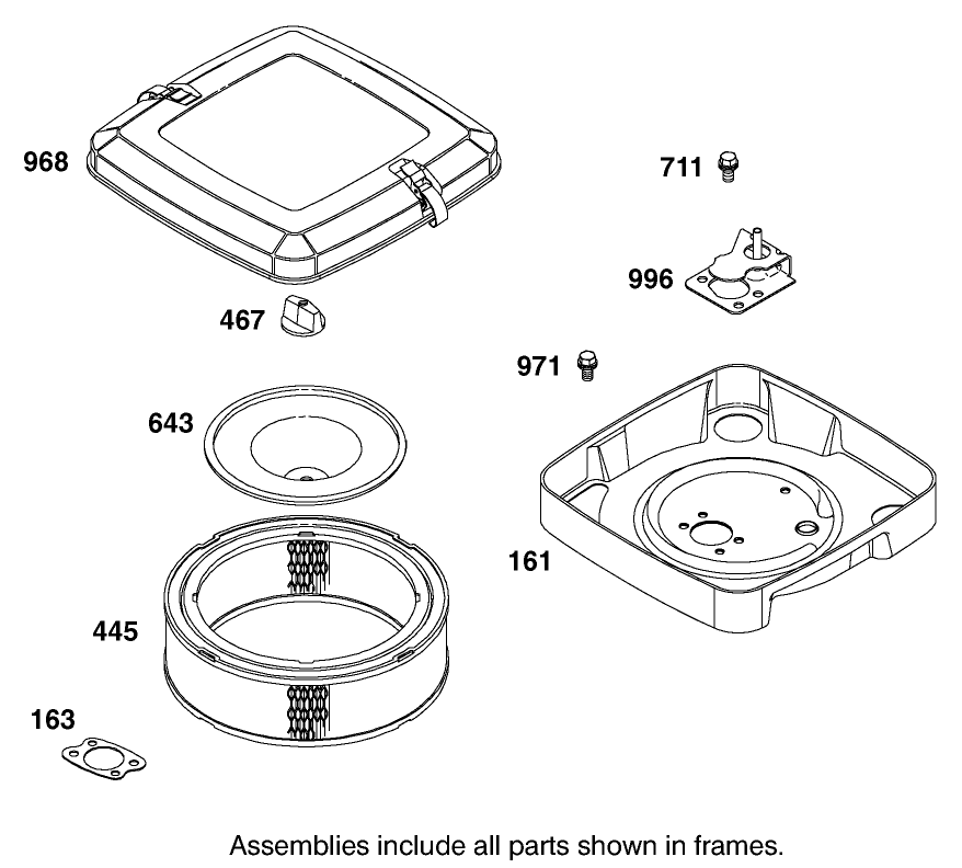 Air Cleaner Assembly Briggs and Stratton Model 350447-1331-E1