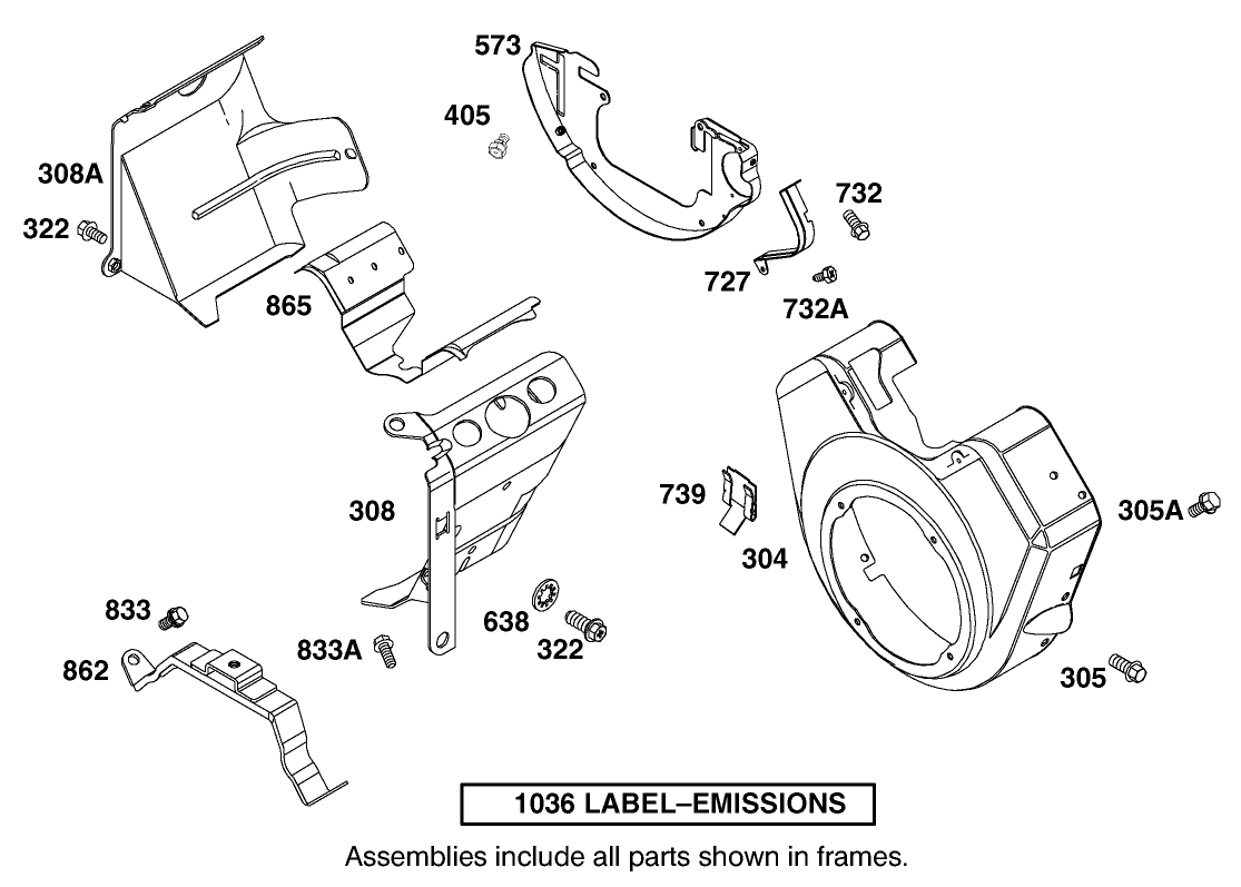 Blower Housing Assembly Briggs and Stratton Model 350447-1331-E1