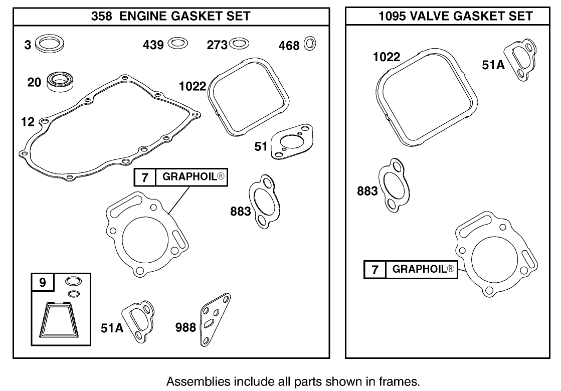 Gasket Assembly Briggs and Stratton Model 350447-1331-E1
