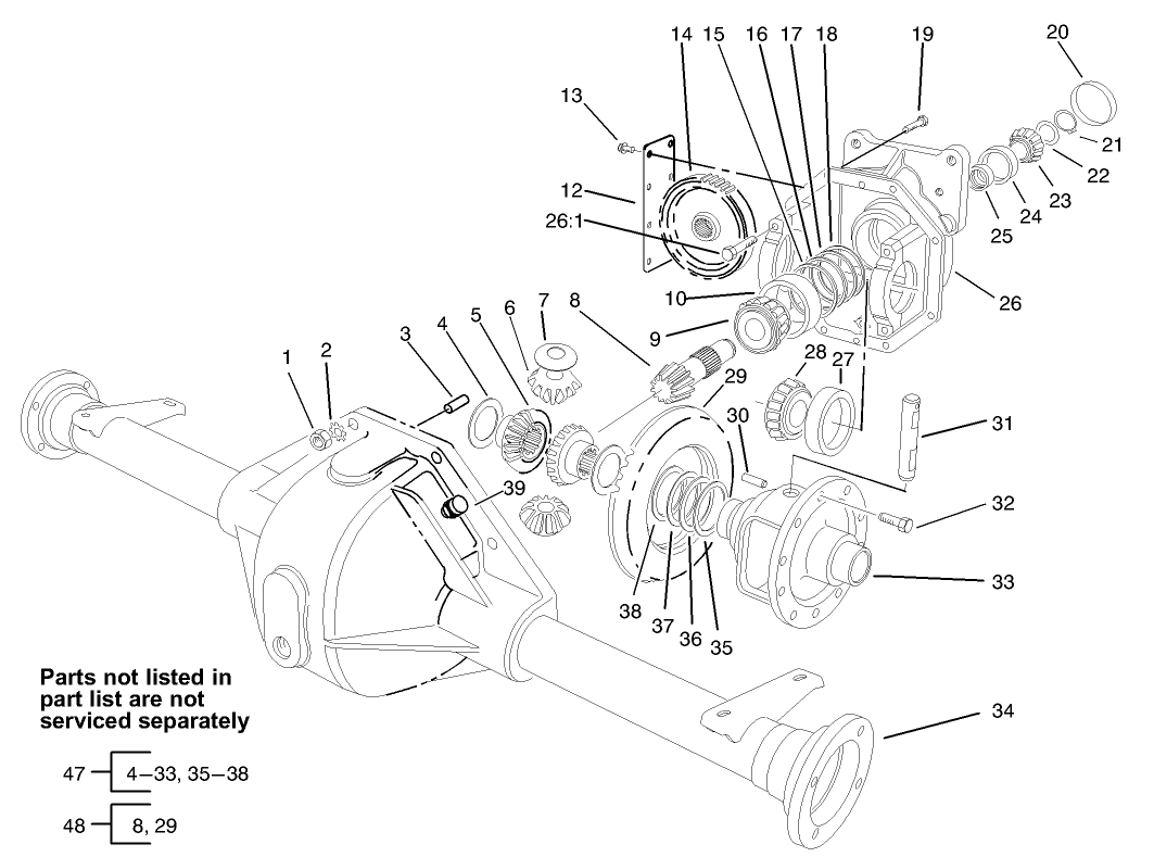 Front Axle Assembly No. 86-9600-03 (Only on: 30630)
