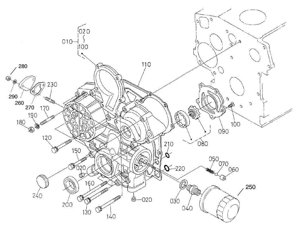 Gear Case, Oil Filter and Cover Assembly