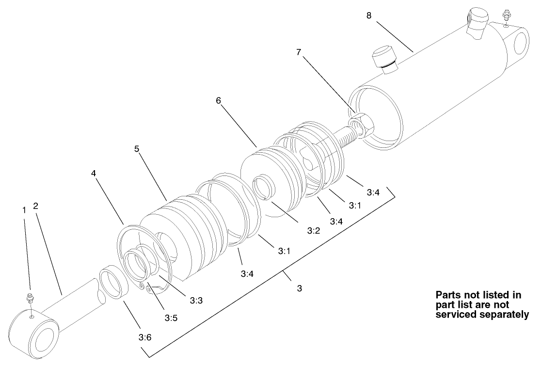 Hydraulic Cylinder Assembly No. 100-6586 (2-1/2in Bore)