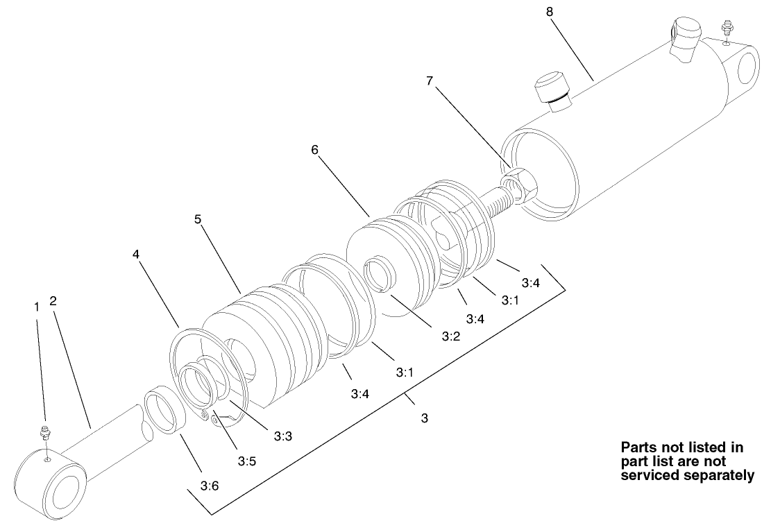 Hydraulic Clyinder Assembly No. 100-6591 (Optional)(3in Bore)