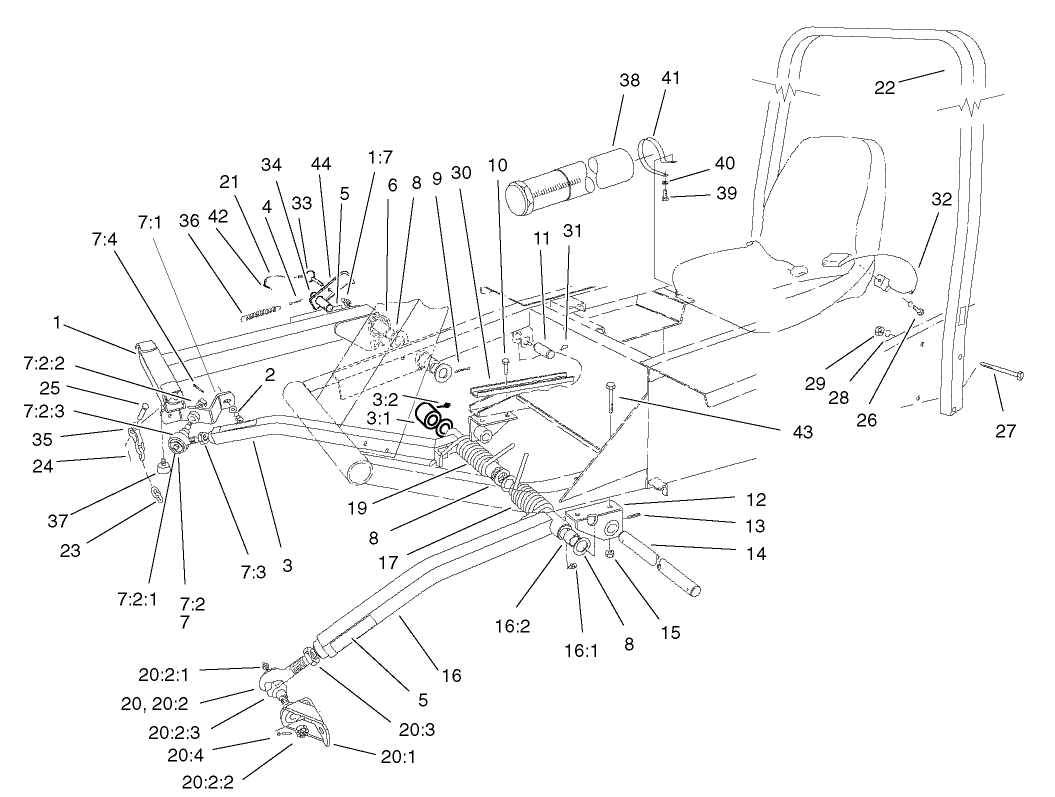 Push Arm and ROPS Assembly