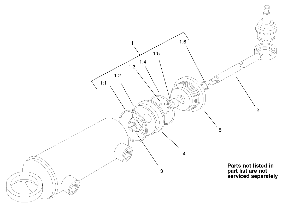 Hydraulic Cylinder Assembly No. 92-7828 (only on: 30630)