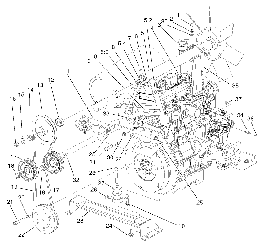 Engine and Mounting Components Assembly (Continued)