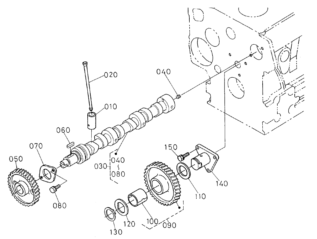 Camshaft and Idler Gear Shaft Assembly