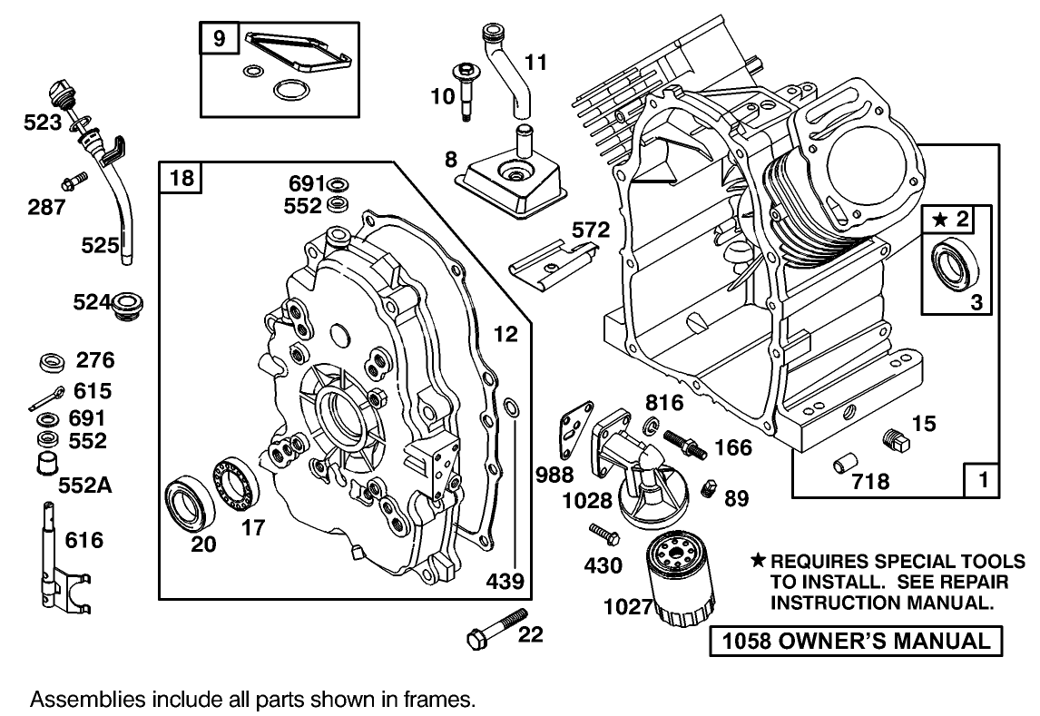 Cylinder Assembly Briggs and Stratton Model 303447-1408-E1
