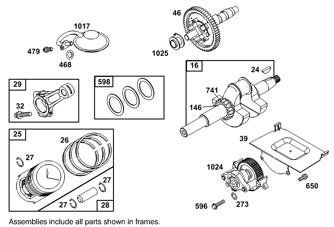 Crankshaft Assembly Briggs and Stratton Model 303447-1408-E1