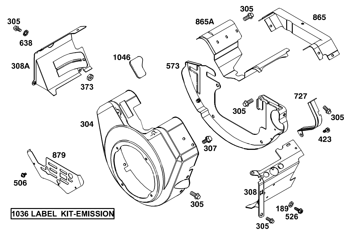 Blower Housing Assembly Briggs and Stratton Model 303447-1408-E1