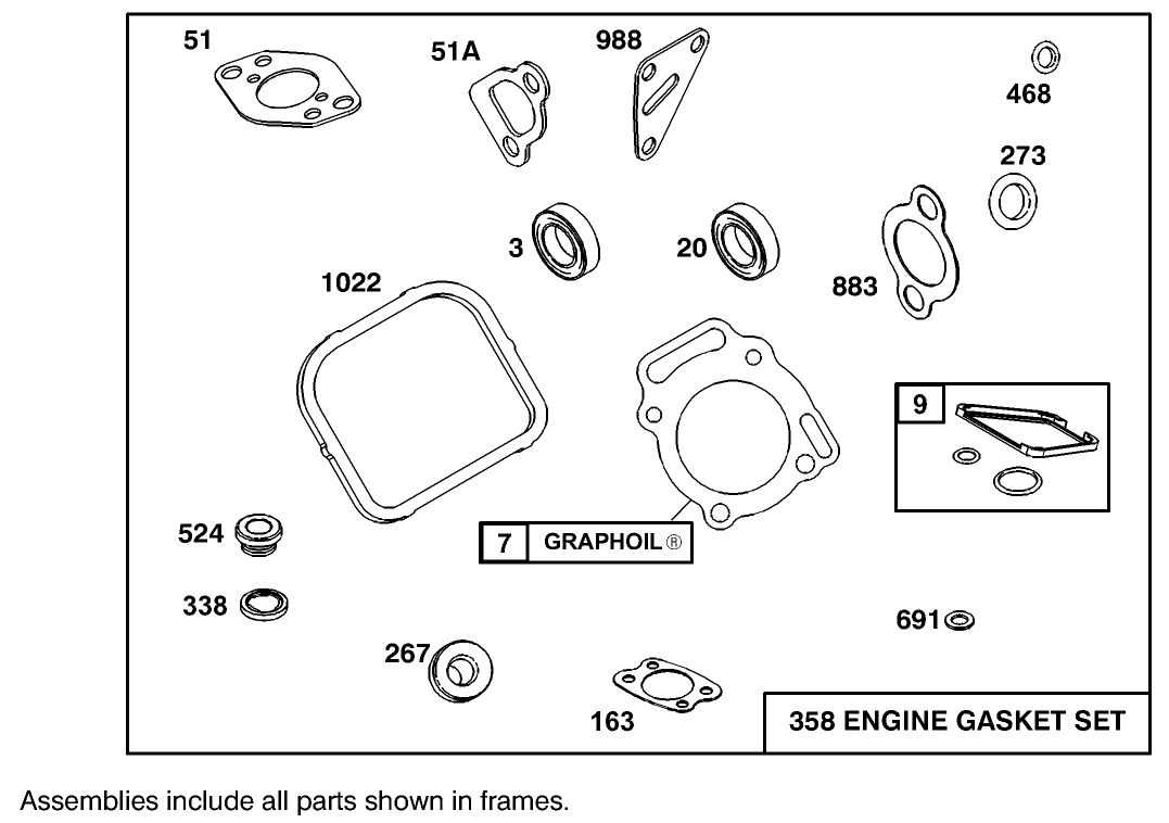 Engine Gasket Set Briggs and Stratton Model 303447-1408-E1