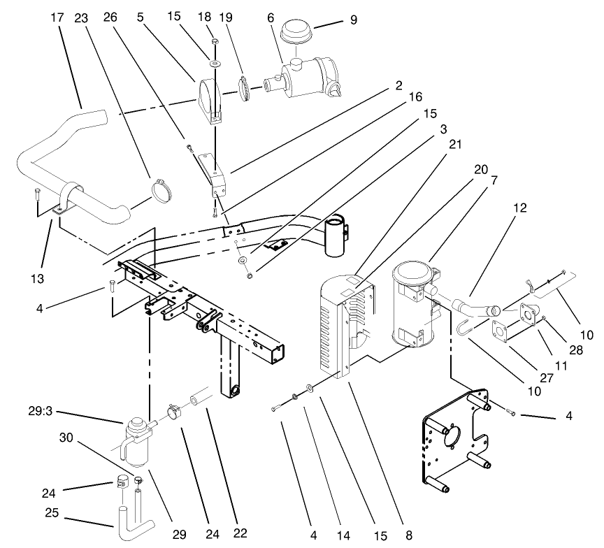 Air Cleaner and Exhaust Assembly