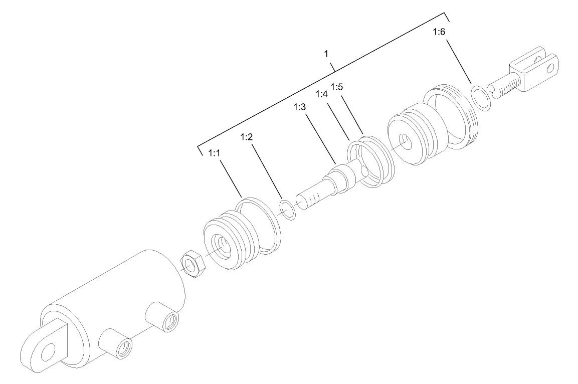 Hydraulic Cylinder Assembly No. 105-3821