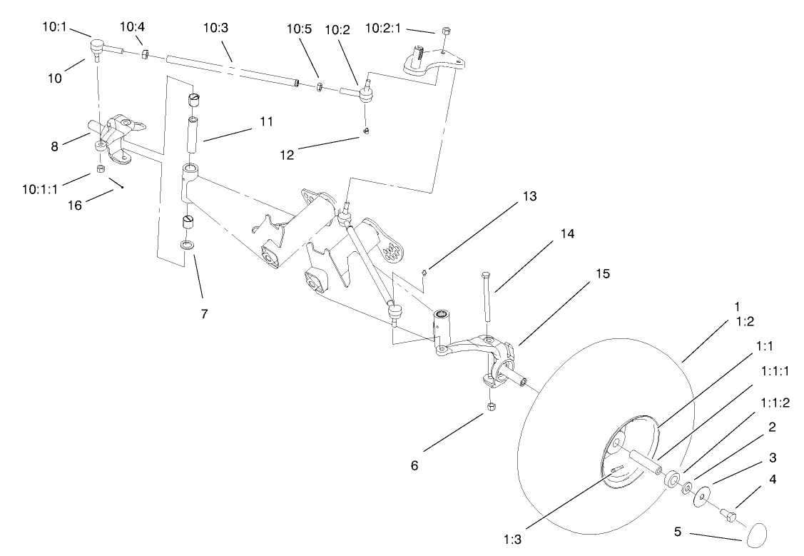 Front Tire and Steering Assembly