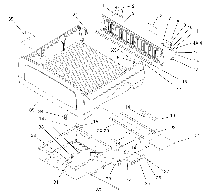 Box and Tailgate Assembly