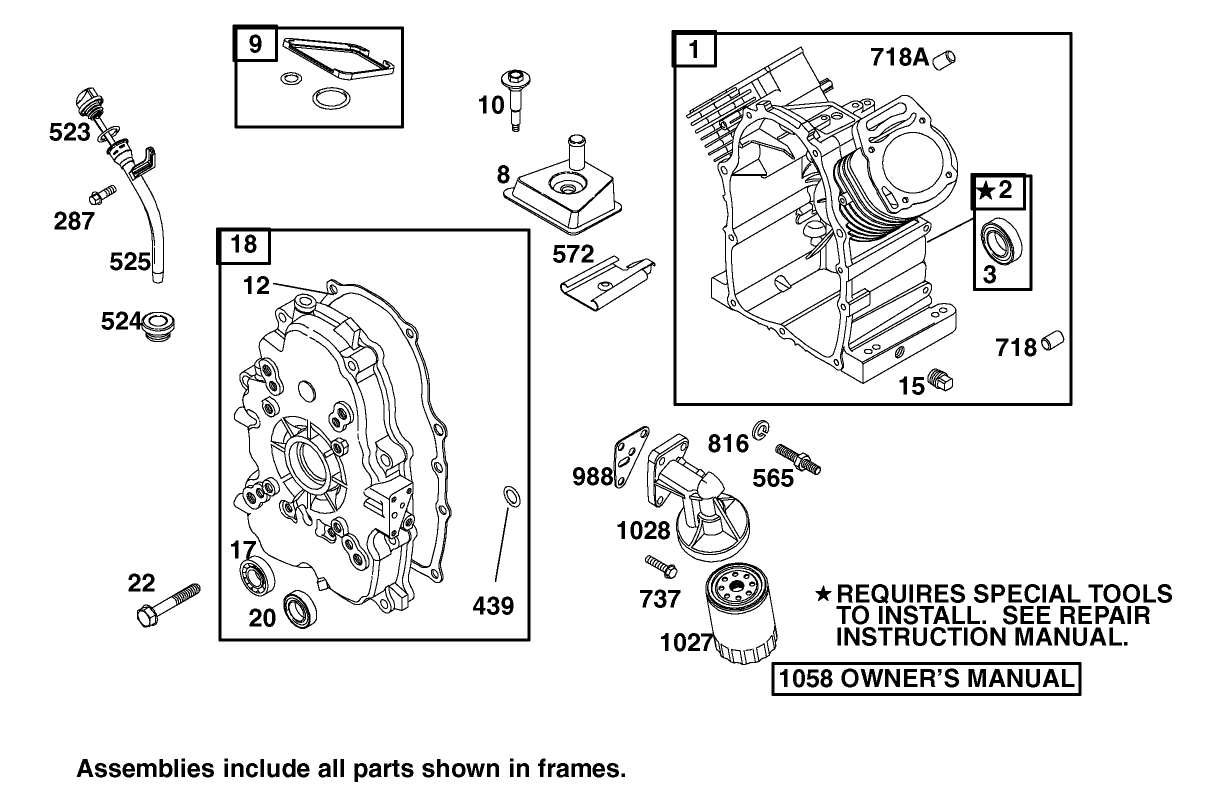 Cylinder Assembly Briggs and Stratton Model 303440-1409-E1