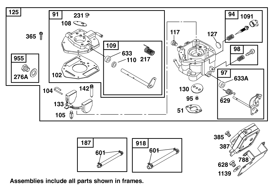 Carburetor Assembly Briggs and Stratton Model 303440-1409-E1