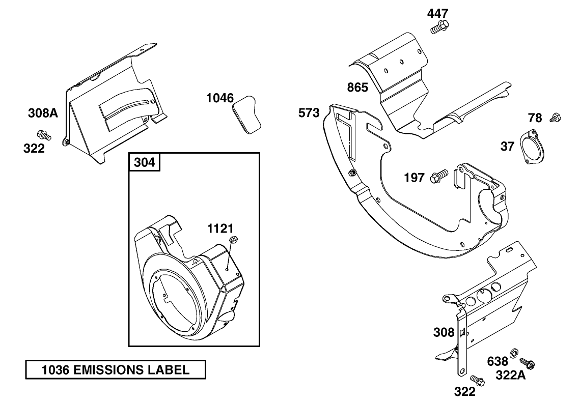Blower Housing Assembly Briggs and Stratton Model 303440-1409-E1