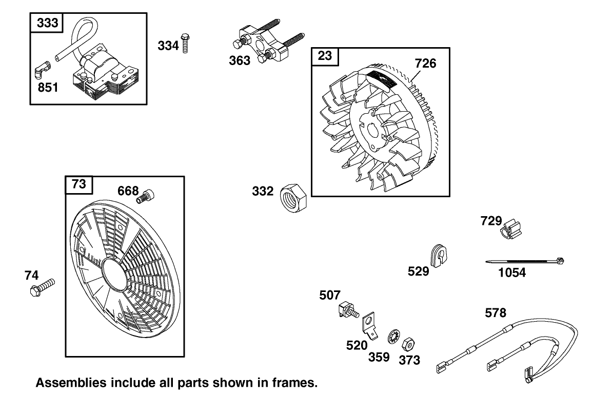 Flywheel Assembly Briggs and Stratton Model 303440-1409-E1