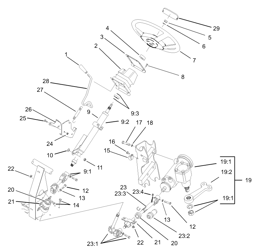2 Wheel Drive Steering Assembly  (only on: 07213)