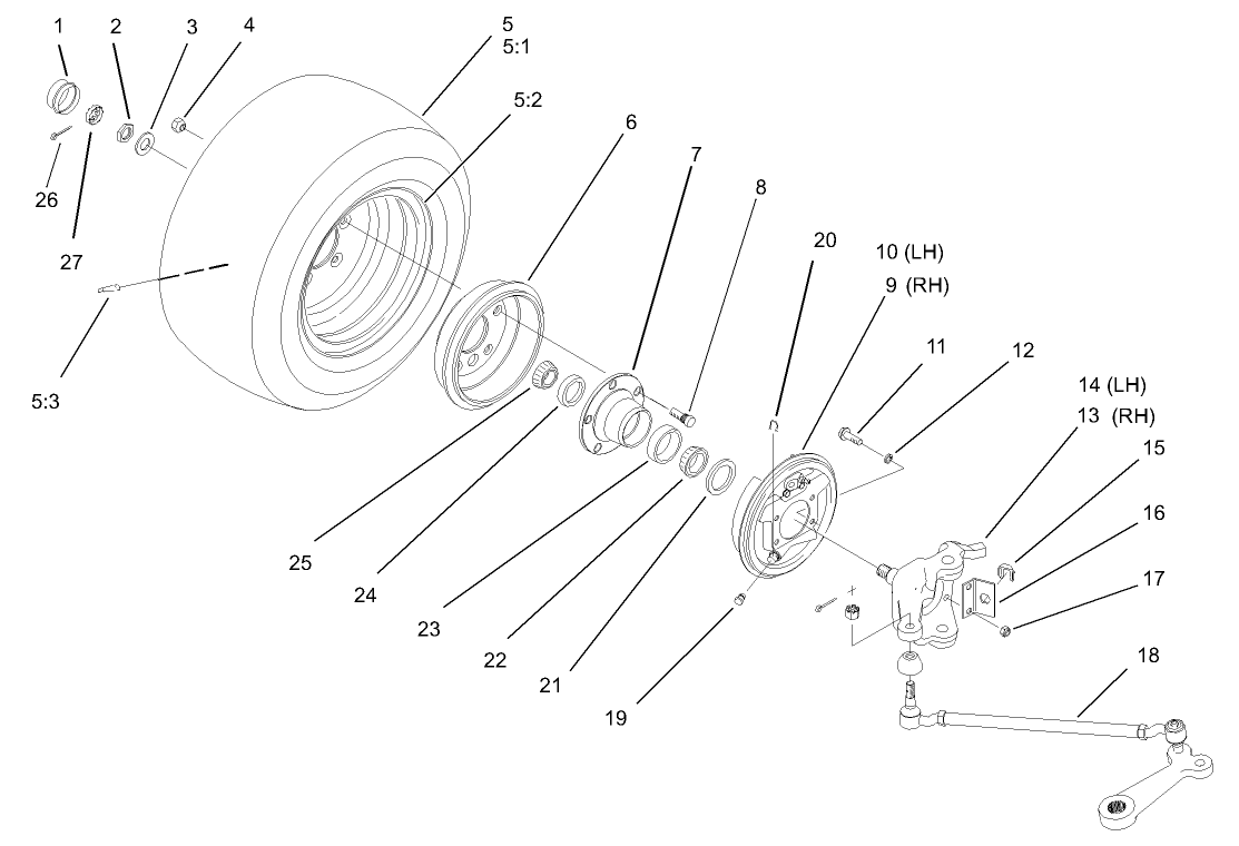 2 Wheel Drive Front Wheel Assembly  (only on: 07213)